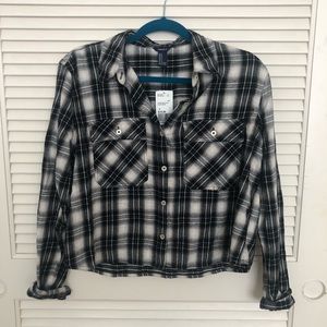 F21 Cropped Flannel